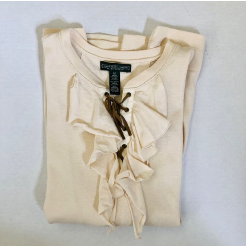Ralph Lauren  ladies'  Moda Cream Long Sleeve Top M